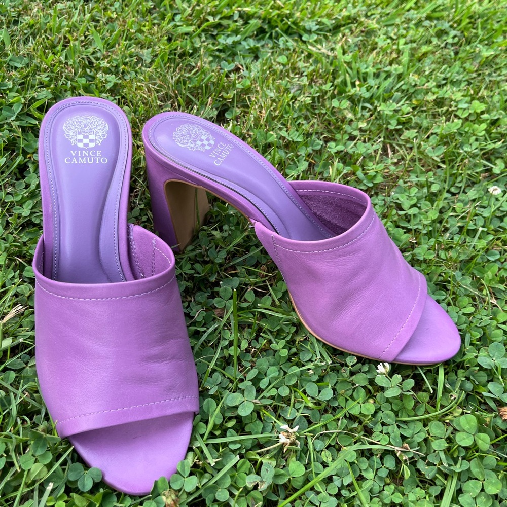 Vince Camuto Lavender Open-Toe Mules